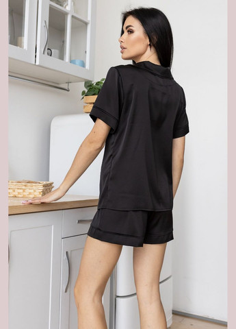 Черная всесезон пижама женская с рубашкой п1350 черный MiaNaGreen