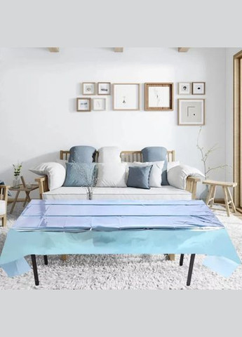 Скатертина клейонка із фольги 270 на 100 см блакитний Jannet скатертина (336377019)