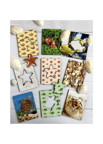 Дерев'яні Дощечки Сегена "Морські жителі" (ПСФ083) PSF083 з візерунками Ubumblebees (316265450)