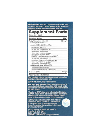 Пробіотики для жінок Nature's Waу Fortify 30 капс Nature's Way (357342873)