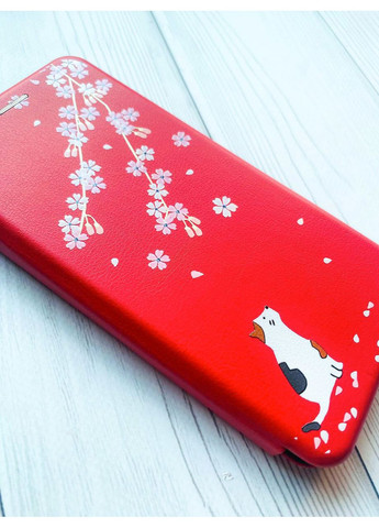 Чехол-книжка с рисунком для Xiaomi Redmi Note 8T:: Котик и сакура (принт 283) Creative (360691347)