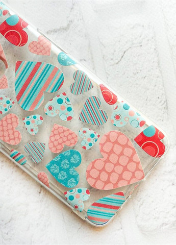 Прозорий чохол на Samsung Galaxy A35 5G (A356):: Різнокольорові сердечка (принт 334) CASE CONTROL (360681857)