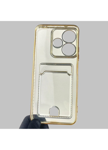 Чохол для POCO M6 4G із золотою окантовкою з кишенькою для карток на сяомі поко м6 золотий Xiaomi (366022396)