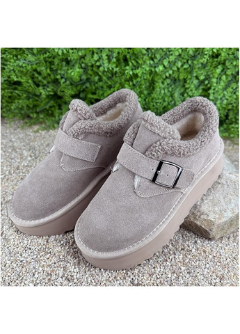 Жіночі уггі замшеві на платформі Е-005006-3 Бежеві No Brand (369770088)