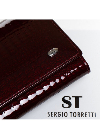 Женский кожаный лаковый кошелек W501 wine-red Sergio Torretti (278274840)