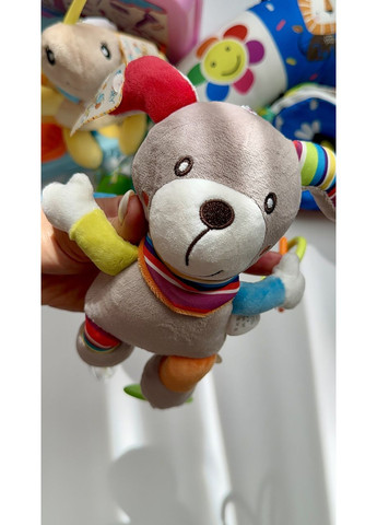 М’яка підвісна іграшка-собачка з брязкальцями та дзеркальцем | 43×17 см для дітей No Brand (364553168)