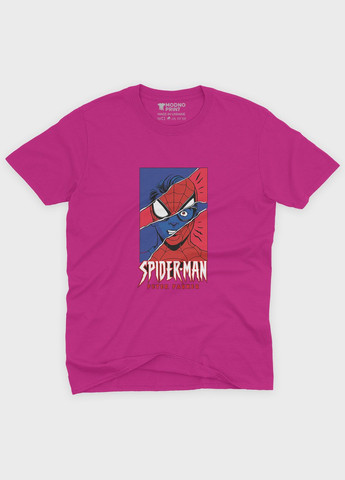 Розовая демисезонная футболка для мальчика с принтом супергероя - человек-паук (ts001-1-fuxj-006-014-032-b) Modno