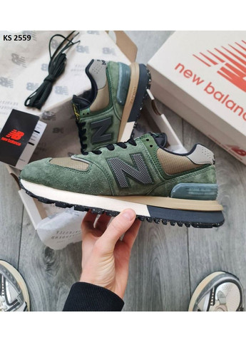 Сірі Осінні кросівки чоловічі new balance 574 stone island green gray нью беланс 574 No Brand