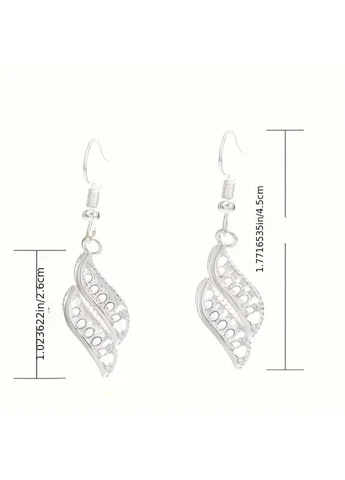 Серьги женские серебристые ретро стиль крючки с узорами 4.5 см AurumLux064 Liresmina Jewelry (396712693)