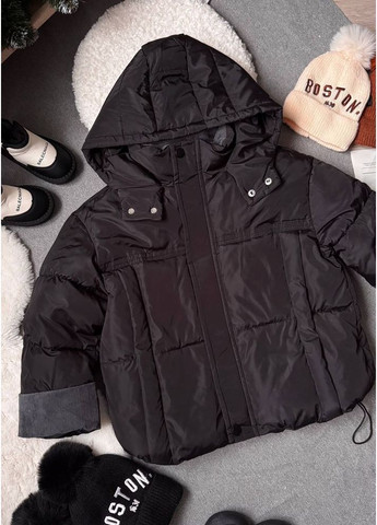 Комбінована демісезонна курточка для хлопчика демісезонна колір чорний 10972 No Brand