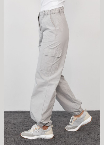 Женские штаны карго в стиле кэжуал - светло-серый Lurex (278400576)