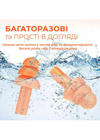 Беруші для сну плавання Ялинка силіконові затички в вуха від хропіння в басейн літак анатомічні в футлярі Пурпурні 56_4_L_12C No Brand (370271483)