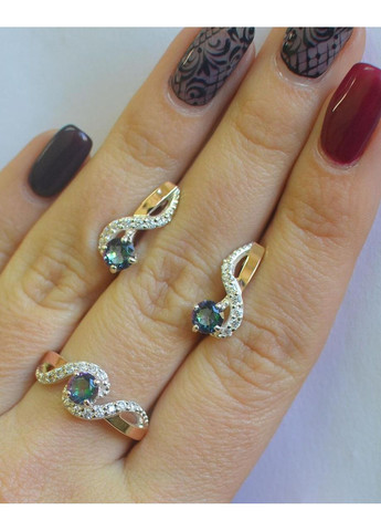 Серебряный комплект с накладками из золота Silver Style (367268383)