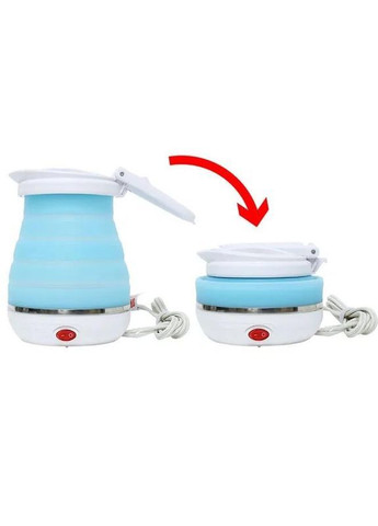 Электрочайник складной силиконовый Electric Kettle 7107, 600 мл, 800 Вт, 220V (голубой) No Brand - (362947582)