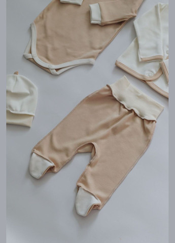 Бежевий демісезонний комплект для новонароджених 4в1 беж Ріпка