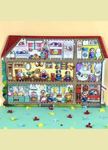 Деревянный пазл-вкладыш "Кошачий летний дом" (ПСД272) PSD272 No Brand (339782448)