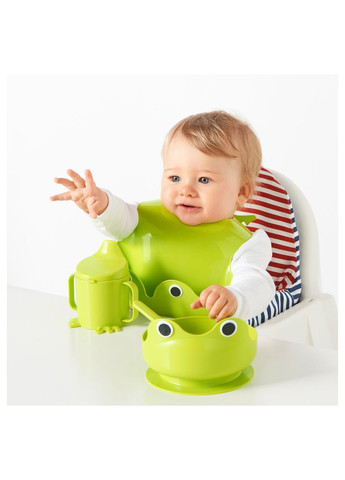 Набір дитячого посуду 4 предмети зелений IKEA (276267515)