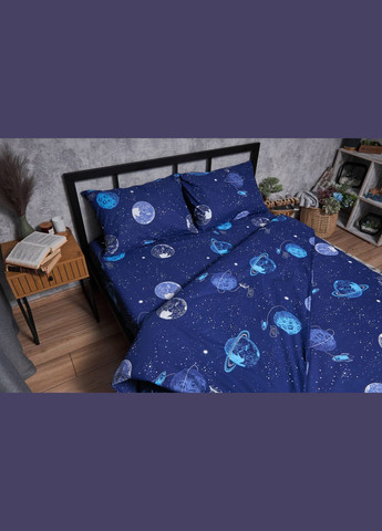 Комплект постільної білизни Бязь Gold Люкс «» Сімейні 143х210х2 наволочки 2х70х70 (MS-820004822) Moon&Star Planets (293148233)