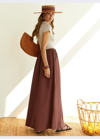 Бордовое кэжуал комбинированое платье из вискозы и хлопка бежевое с бордовым Dressa однотонное