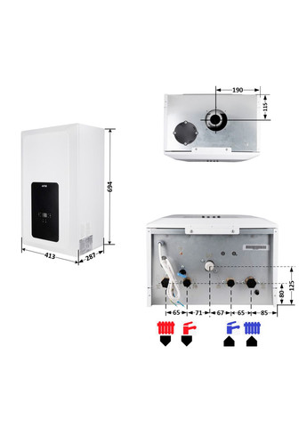 Котел газовий Elegant 24 кВт двоконтурний AIRFEL A4CBP024AARU (337514879)