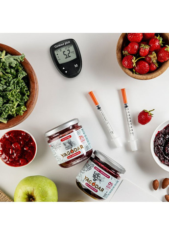 4 Джеми для діабетиків з полуницею без цукру на пектині YAGODAR (309003958)