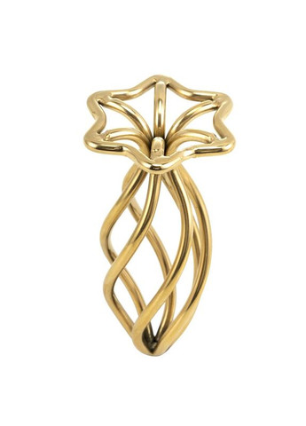 Анальная пробка SEVANDA Hollow Spiral Golden Metal Anal Plug - L size - CherryLove Lockink (366962664)