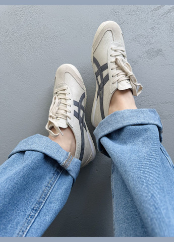 Бежевые демисезонные кроссовки мужские и женские asics onitsuka tiger mexico beige | асикс онитцука тайгер бежевые No Brand