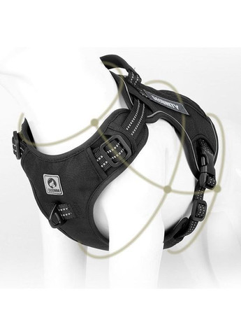 Шлея для собак Duomm с сумочкой и светоотражающей лентой, регулируемая Черный, M No Brand (373444057)