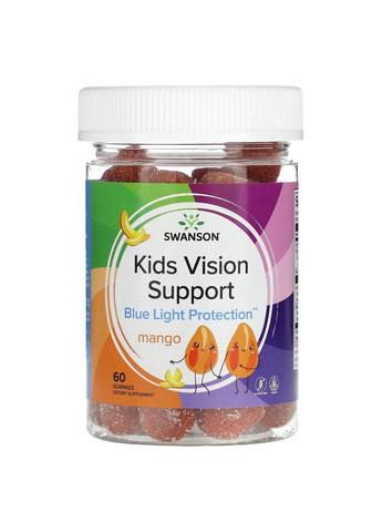 Підтримка Зору для Дітей Kids Vision Support - 60 жувальних цукерок Манго Swanson (292395885)
