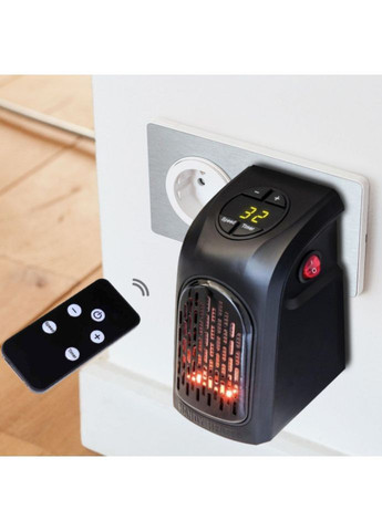 Портативний міні електрообігрівач дуйка в розетку Handy heater з пультом управління 400 Вт Чорний VTech (366089576)