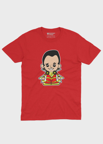 Красная демисезонная футболка для девочки с принтом супергероя - шазам (ts001-1-sre-006-012-002-g) Modno