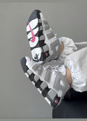 Кроссовки женские и мужские Nike Air More Uptempo 96 White Grey Black | Найк Аир Море Аптемпо 96 белые No Brand белые демисезоны (339604495)
