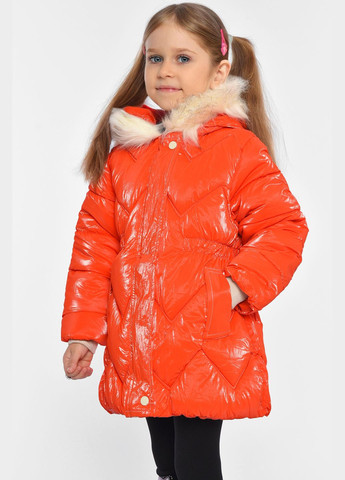 Червона зимня куртка дитяча для дівчинки єврозима на штучному хутрі червоного кольору Let's Shop