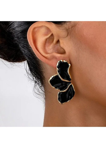 Серьги бижутерия Цветные черные лепестки No Brand (359473030)