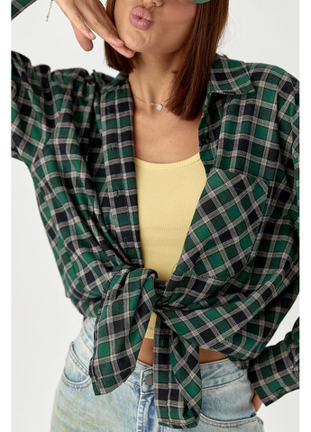 Клітчаста сорочка з напівкруглим низом Lurex (350948920)