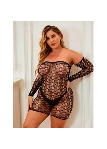 Черное мини платье с нарукавниками m-xl - эротическое белье drive No Brand