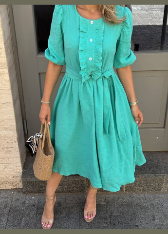 М'ятна кежуал сукня No Brand однотонна