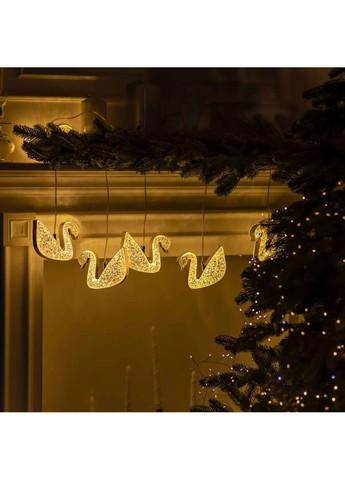Гірлянда штора з фігурками Сваровскі 3 метри 6 ламп тепле жовте світло 6L3MSWA Jooki (362672735)