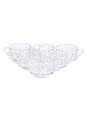 Набор прозрачных чашек 6 шт стеклянные для чая и кофе универсальные для дома и кафе ProDobro (364190292)