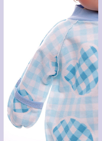 Человечек с царапками для мальчика байк в голубой ячейку 56 см (51640) BABYKROHA (315423738)