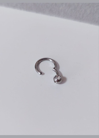 Сережка кільце для пірсингу 8 мм сталь 316L MK1299-4 срібний DeKolie (327416734)