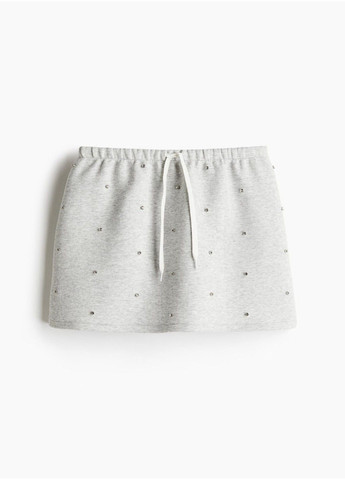 Светло-серая спортивная женская юбка декорирована стразами н&м (58084) s светло-серая H&M