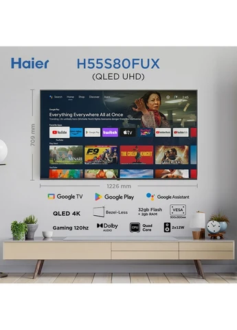 Телевизор H55S80FUX 55" 4K QLED Google TV Haier (402263542)