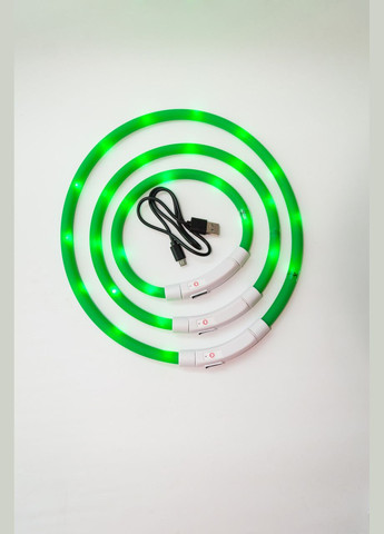 LED ошейник светодиодный для котов и кошек с USB зарядкой 2035 см Зеленый No Brand - (323231680)