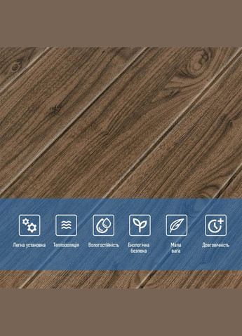 Декоративная 3D панель самоклейка Темный дуб 700x700x5мм (083) Sticker Wall (300372595)