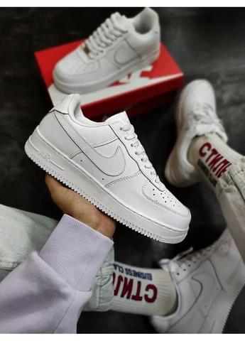 Белые демисезонные кроссовки мужские nike air force 1 white x lumen 2 найк аир форс 1 белые No Brand