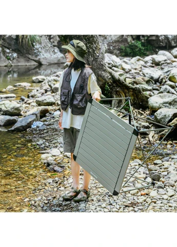Складной стол алюминиевый 525х525х460 мм серый Naturehike (386707626)