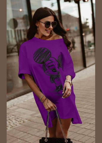 Фиолетовое повседневный женское платье-туника Гермес мультикам