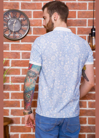 Голубая поло мужское 194r2120 с длинным рукавом Ager