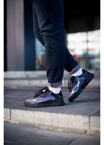 Черные демисезонные кроссовки мужские adidas niteball black violet адидас найтбол No Brand